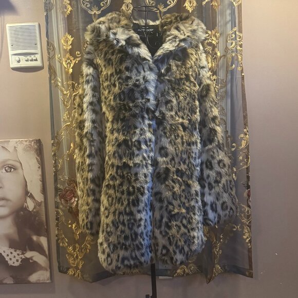 SpiritHoods faux fur leopard coat L NWT - Picture 3 of 13